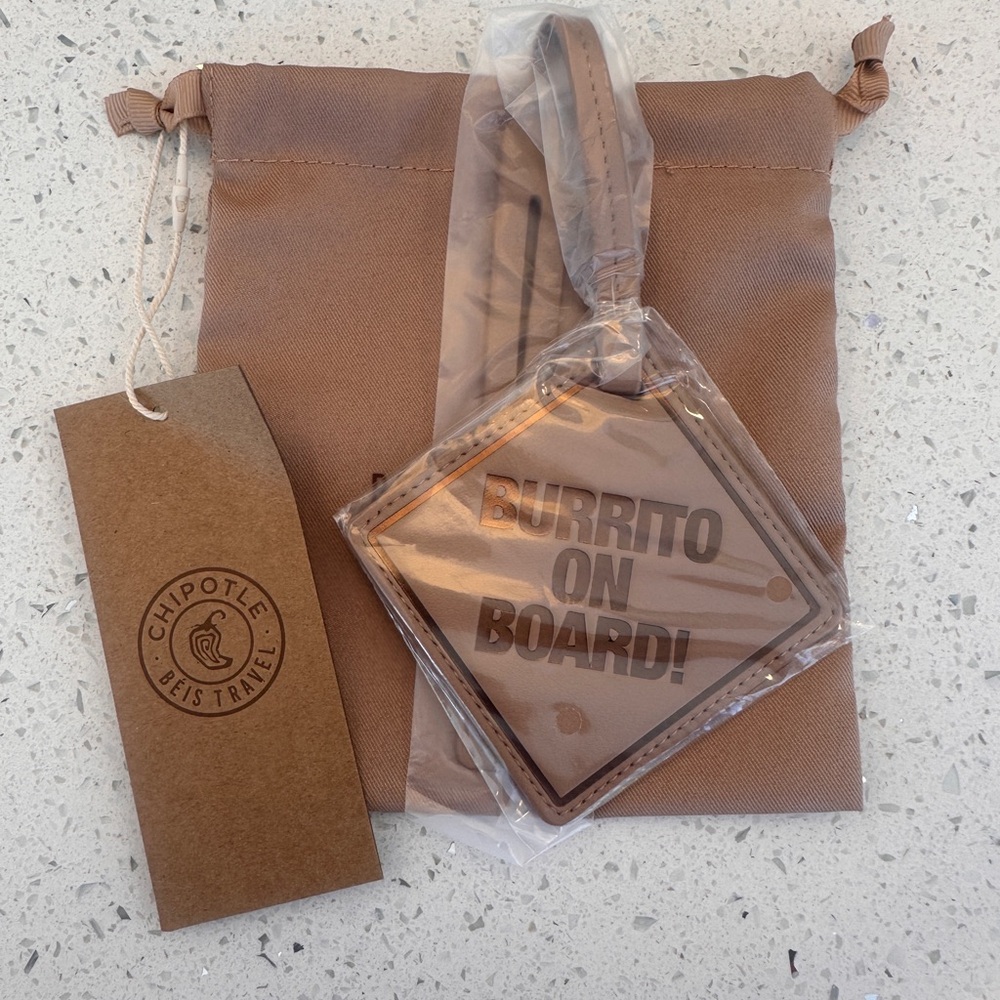 BEIS Brown Burrito On Board Luggage Tag